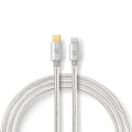 Pikkukuva 4 / 9: Nedis Lightning Kaapeli | USB 2.0 | USB-C™ Uros | Apple Lightning 8-Pin | 480 Mbps | Kullattu | 2.00 m | Pyöreä | Nailon / Punottu | Alumiini | Laatik