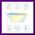 Miniatyrbild 9 av 10: WiZ WiFi Panel Square 12W 1000ml Varm-kallvit Vit