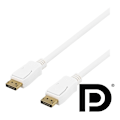 Pikkukuva 2 / 3: DELTACO DisplayPort-kaapeli, 2m, 4K UHD, DP 1.2, valkoinen