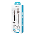 Miniatyrbillede 3 af 3: Forever Tornado - Lightning-kabel för Snabbladdning (3A), 1m, Svart