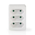 Miniatyrbild 2 av 6: Nedis Eluttag Splitter | Typ F (CEE 7/7) | 250 V AC 50 Hz | Fransk / Type C (CEE 7/16) | 250 V AC 50/60 Hz | 2.5 A | 1700 W | Vit