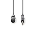 Pikkukuva 3 / 4: Nedis Balansoitu Audiojohto | XLR 3-Pin uros | 6.35 mm uros | Niklattu | 3.00 m | Pyöreä | PVC | Tummanharmaa | Pahvikotelo