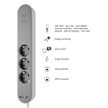 Miniatyrbillede 4 af 10: Hombli Smart Stikdåse 3-vejs Grå USB-C & USB-A