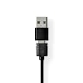 Miniatyrbild 9 av 11: Nedis PC headset | Over-Ear | Stereo | USB Type-A / USB Type-C™ | Vikbara Mikrofon | Svart