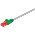 Miniatyrbillede 1 af 3: Goobay Krydset netværkskabel CAT 6, U/UTP, grå, grøn kobberbeklædt aluminiumleder (CCA), 2 m