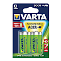 Pikkukuva 4 / 7: Varta Ladattava Ni-MH-Akku C | 1.2 V DC | 3000 mAh | Esiladattu | 2 - Läpipainopakkaus | HR14 | Keltainen / Vihreä