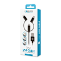 Miniatyrbillede 3 af 3: Forever 3in1 nylon microUSB + Lightning + USB typ-C Svart