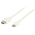 Pikkukuva 3 / 5: Valueline High Speed HDMI-kaapeli Ethernet HDMI-Liitin - HDMI Mini 1.00 m Valkoinen