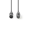 Pikkukuva 3 / 4: Nedis DMX sovitinkaapeli | XLR 3-Pin uros | XLR 3-Pin naaras | Niklattu | 5.00 m | Pyöreä | PVC | Tummanharmaa | Pahvikotelo