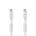 Pikkukuva 2 / 4: Nedis Koaksiaalikaapeli | IEC (Coax) Uros | IEC (Coax) Naaras | Niklattu | 120 dB | 75 Ohm | Nelinkertainen suojaus | 1.50 m | Pyöreä | PVC | Valkoine