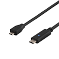 Pikkukuva 1 / 5: DELTACO USB 2.0 -kaapeli, Type C - Type Micro B uros, 1m, musta