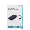 Miniatyrbild 4 av 4: DELTACO USB-C till HDMI/DP/DVI/VGA-adapter, 4K, DP Alt Mode, svart