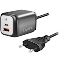 Pikkukuva 5 / 8: LogiLink USB-laddare 1xUSB-A + 1xUSB-C med fast kabel 1,5m GaN 30W