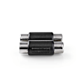 Miniatyrbillede 2 af 5: Nedis Stereo Audio Adapter | 2x RCA Hun | 2x RCA Hun | Nikkelplateret | Lige | ABS | Sort | 1 stk. | Box