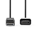 Pikkukuva 3 / 4: Nedis DisplayPort kaapeli | DisplayPort uros | HDMI™ Ulostulo | 4K@30Hz | Niklattu | 0.20 m | Pyöreä | PVC | Musta | Laatikko