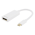 Miniatyrbillede 1 af 4: DELTACO USB 3.1 to DP adapter, Type C ma - DP fe, 4K, UHD, white