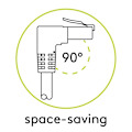 Pikkukuva 6 / 6: Goobay Patch-kaapeli CAT 5e, 2x 90° kulma, F/UTP, musta, 3 m kupari