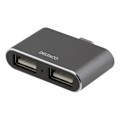Pikkukuva 1 / 2: DELTACO USB-C mini hubb, 2x USB-A 2,0, 480 Mbps, 0,5A, rymdgrå