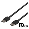 Pikkukuva 1 / 2: DELTACO DisplayPort-näyttökaapeli, DP 1.4, 7680x4320 i 60Hz, 2m, musta