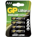 Miniatyrbillede 1 af 3: GP AAA Litium batteri 1.5V, 24LF-2U4, 4-pack