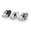 Miniatyrbillede 6 af 7: Nedis RJ45-stik | RJ45 Pass Through | Fast/strenget FTP CAT7 | Lige | Guldplateret | 10 stk. | PVC | Grå / Hvid / Sort | Box