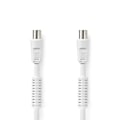Pikkukuva 1 / 4: Nedis Koaksiaalikaapeli | IEC (Coax) Uros | IEC (Coax) Naaras | Niklattu | 120 dB | 75 Ohm | Nelinkertainen suojaus | 2.00 m | Pyöreä | PVC | Valkoine