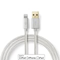 Pikkukuva 1 / 11: Nedis Lightning Kaapeli | USB 2.0 | Apple Lightning 8-Pin | USB-A Uros | 480 Mbps | Kullattu | 2.00 m | Pyöreä | Nailon / Punottu | Alumiini | Laatikk