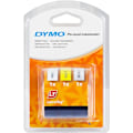 Miniatyrbild 2 av 2: DYMO LetraTAG plasttejp, 3-pack gul/silver/vit, 12mm, 4m (91241)