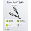 Pikkukuva 4 / 8: Goobay DisplayPort-kabel, DP 1.4, 3 m, Sharkskin Grey Displayport™ plugg > Displayport™ plugg