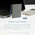 Miniatyrbillede 5 af 7: Transcend Portabel SSD ESD360C USB-C 1TB 20Gbps (R2000/W2000 Mb/s)