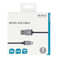 Pikkukuva 3 / 3: DELTACO USB-kaapeli, kangaspääll., Type A ur - Type Micro B, 2m, musta