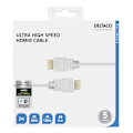 Miniatyrbillede 4 af 4: DELTACO ULTRA High Speed HDMI-kabel, 48Gbps, 2m, vit