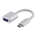 Pikkukuva 1 / 3: DELTACO sovitin USB-C 3.1 Gen 1 - USB-A OTG, alum., myyntipakk., hopea