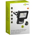 Pikkukuva 3 / 9: Goobay LED-strålkastare för utomhusbruk, 10 W, med rörelsedetektor med 850 lm, neutralt vitt ljus (4000 K), PIR-sensor med ON/OFF-funktion och M16 kab