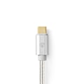Miniatyrbild 6 av 8: Nedis USB-C™ Adapter | USB 3.2 Gen 1 | USB-C™ Hane | HDMI™ Kontakt | 4K@60Hz | 18 Gbps | 2.00 m | Rund | Guldplaterad | Flätad / Nylon | Aluminium | K