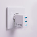 Miniatyrbillede 4 af 6: Forever GaN TC-06-65AC PD QC charger 1x USB-C 1x USB 65W white