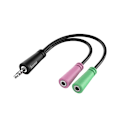 Pikkukuva 2 / 3: Hama Adapter Audio 3.5 Plug to 2x 3.5 Socket 0.15m
