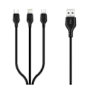 Miniatyrbild 1 av 5: XO NB103, 3i1-Kabel (2.1A) USB - Lightning + USB-C + microUSB, 1m