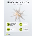 Miniatyrbild 5 av 8: Goobay LED-julstjärna 3D, Ø 56 cm, 4,5 V utomhustransformator med timer och 18 spetsar, varmvitt (3000 K), av väderbeständig plast (IP44), kabel 9,5 m