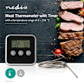 Miniatyrbillede 3 af 11: Nedis Kød Termometer | Alarm / Timer | LCD Display | 0 - 250 °C | Sort / Sølv