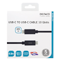 Pikkukuva 3 / 5: DELTACO USB-C-kaapeli, 0,5m, 60W USB PD, 10Gbps, musta