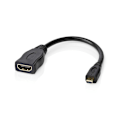 Pikkukuva 5 / 6: Nedis High Speed ​​HDMI ™ Kaapeli Ethernet | HDMI™ Micro | HDMI™ Ulostulo | 4K@30Hz | 10.2 Gbps | 0.20 m | Pyöreä | PVC | Musta | Kirjekuori