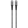 Miniatyrbild 1 av 8: Goobay USB-C™-till-USB-C™-textilkabel med metallkontakter 1 m elegant och extra robust anslutningskabel för enheter med USB-C™-port