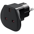 Pikkukuva 1 / 3: Goobay Reseadapter Storbritannien till EU, svart UK-uttag > stickkontakt med skyddsjord (typ F, CEE 7/7)