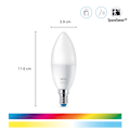Miniatyrbillede 5 af 9: WiZ WiFi Smart LED E14 Kron 40W Färg + Varm-kallvit 470 lm 3 pack