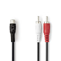 Pikkukuva 2 / 4: Nedis Stereoäänikaapeli | 2x RCA uros | RCA Naaras | Niklattu | 0.20 m | Pyöreä | Blister