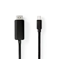 Pikkukuva 2 / 4: Nedis Mini DisplayPort kaapeli | DisplayPort 1.4 | Mini DisplayPort Uros | HDMI™ liitin | 48 Gbps | Niklattu | 2.00 m | Pyöreä | PVC | Musta | Kirjeku