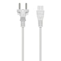 Miniatyrbillede 3 af 3: DELTACO apparatkabel, rak CEE 7/7 - rak IEC C5, 2m, 3X0.75mm2, vit