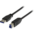 Miniatyrbild 1 av 3: DELTACO USB 3.0 kabel, Typ A hane - Typ B hane, 2m, svart (USB3-120S)