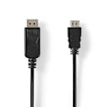 Pikkukuva 1 / 4: Nedis DisplayPort kaapeli | DisplayPort uros | HDMI™ uros | 4K@30Hz | Niklattu | 2.00 m | Pyöreä | PVC | Musta | Panta